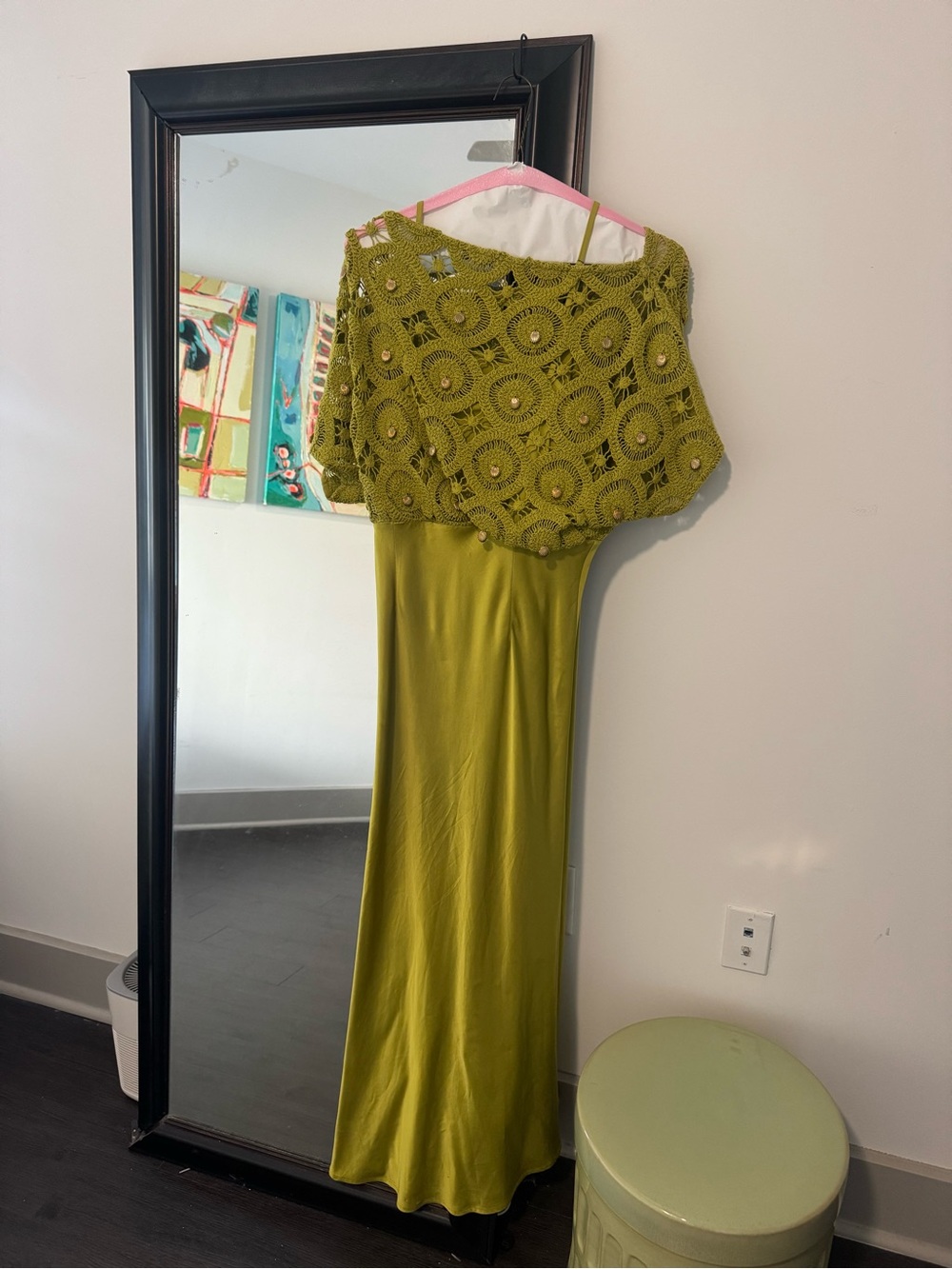 Never Fully Dressed Green Shell Crochet Dress - Picture 3 of 5
